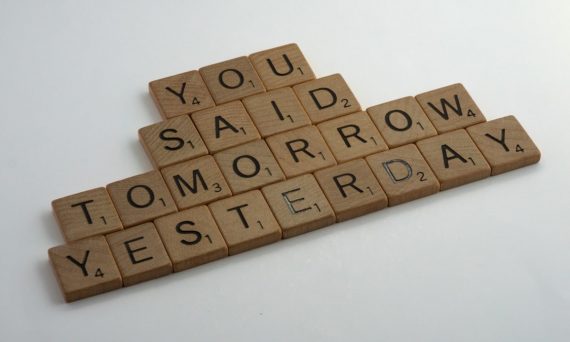 scrabble, scrabble pieces, lettering, letters, wood, scrabble tiles, white background, words, quote, letters, type, typography, design, layout, you said tomorrow yesterday, just do it, carpe diem, yolo, procrastination, live life, discipline, exercise, don't put it off, inertia, if not now when, don't delay, work hard, stop putting things off,